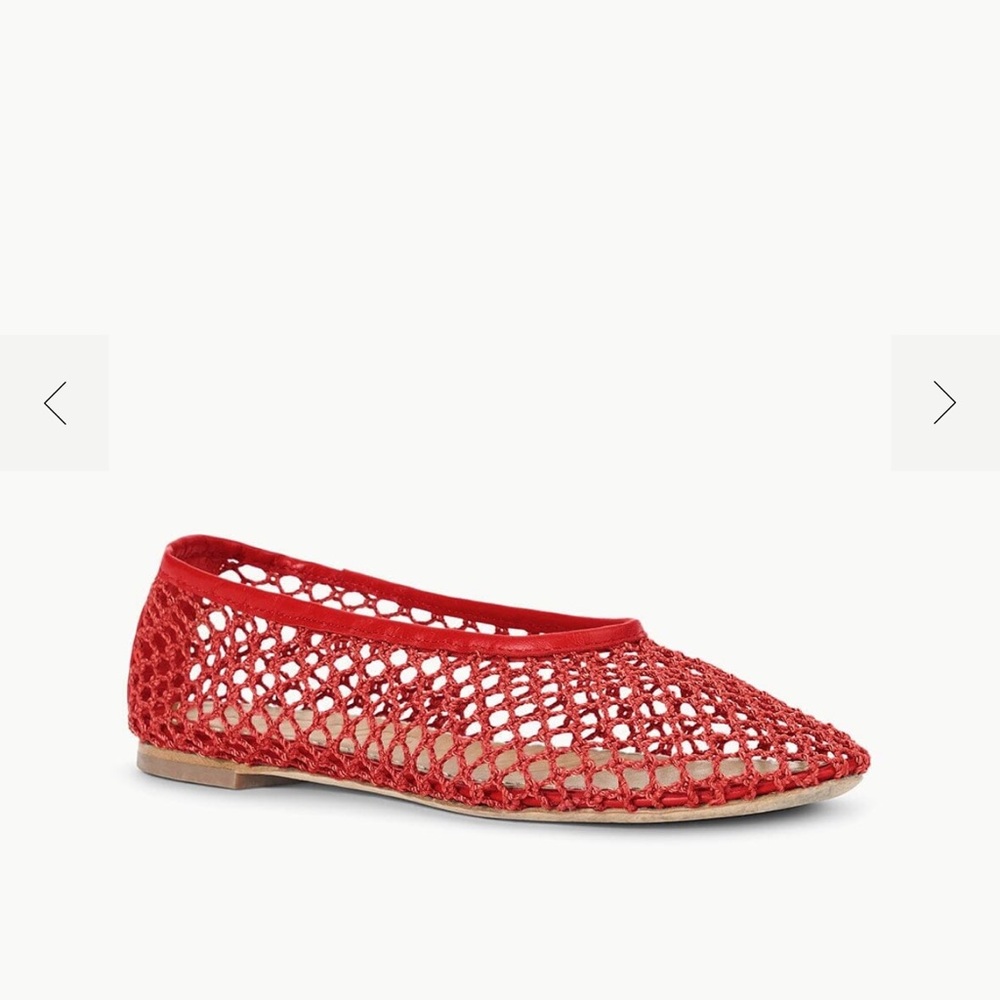 STAUD Red Woven Flats